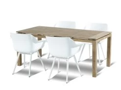 Hartman Tuinset Sophie Studio Wit Met Beach7 Old Teak Tafel 180