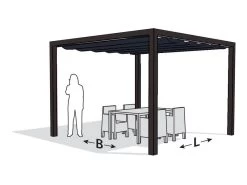 Nesling Aluminium Pergola Optiva Prosail 319 X 319 Antraciet