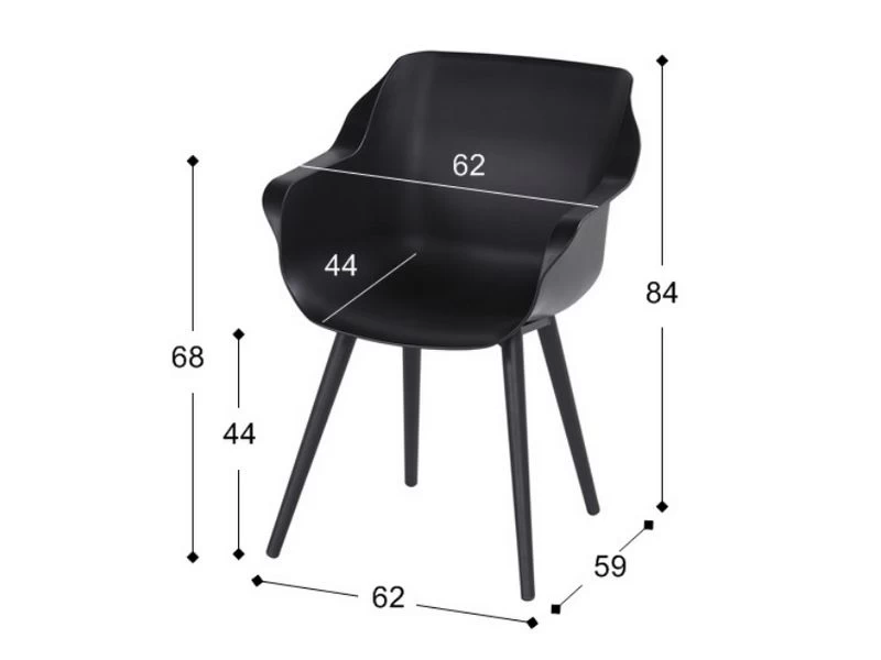 Hartman Tuinstoel Sophie Studio Zwart - Image 4