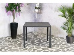 Sensline Jersey Tuintafel Polywood 90 Antraciet