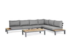 Suns Breeze Vita Platform Loungeset Aluminium-teak 5-delig Links
