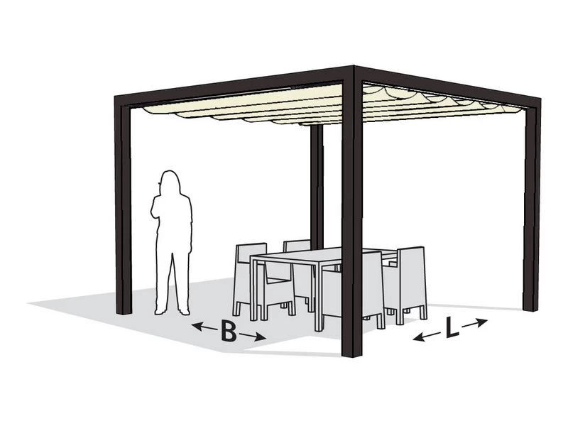 Nesling Aluminium Pergola Optiva Coolfit 319 X 419 Gebroken Wit