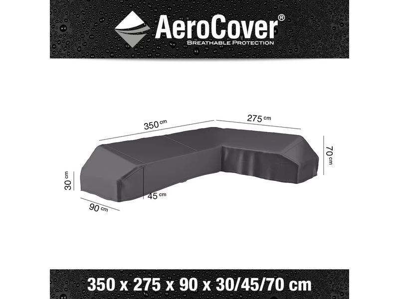 Platinum Aerocover Loungeset Platformhoes Rechts 350x275x90xH30/45/70