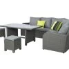 Beach7 Bandung Trapeze Lounge Dining Set Links Glastafel