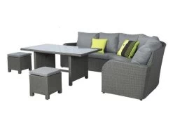 Beach7 Bandung Trapeze Lounge Dining Set Links Glastafel